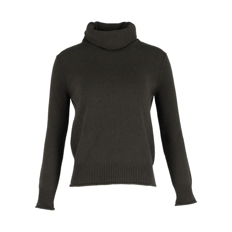 Nina Ricci Turtleneck Open-Back Sweater In Grey Wool